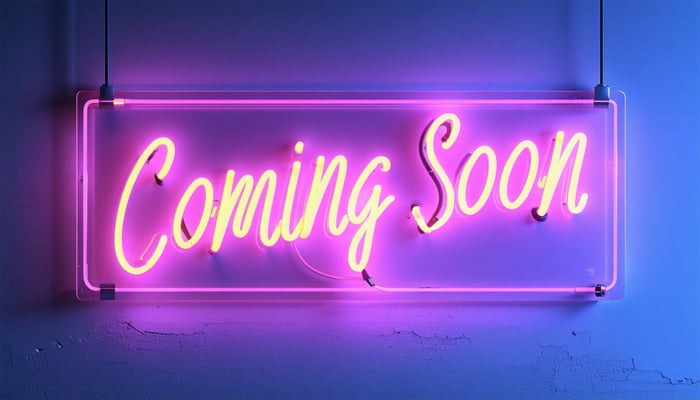 Coming Soon banner with a webinar vibe in our brand colours